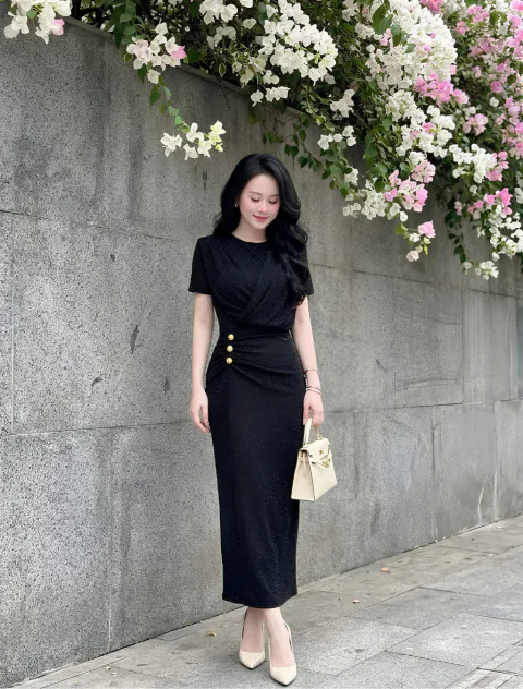 Đầm Body Nhũ Lưới Ánh Kim Cao Cấp