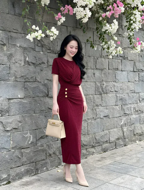 Đầm Body Nhũ Lưới Ánh Kim Cao Cấp