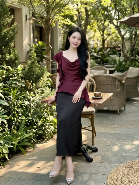 Set Lụa Châu Sa Cổ Đổ Kiêu Sa