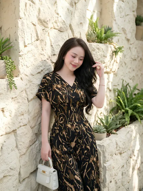Jumpsuit Hoạ Tiết Tay Dơi Cao Cấp