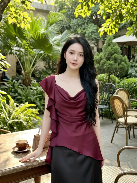 Set Lụa Châu Sa Cổ Đổ Kiêu Sa