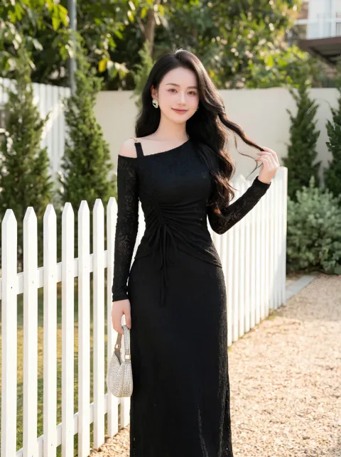 Set Ren Thiết Kế Tôn Dáng Trễ Vai Cao Cấp