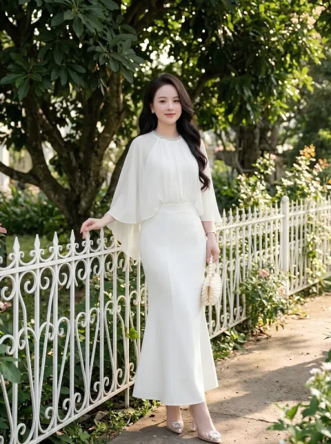 Đầm Đuôi Cá Phối Voan Cao Cấp