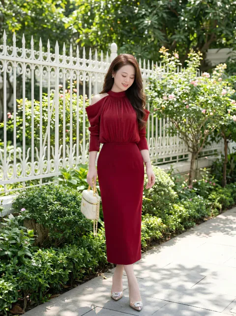 Đầm Body Umi Lụa Khoét Vai