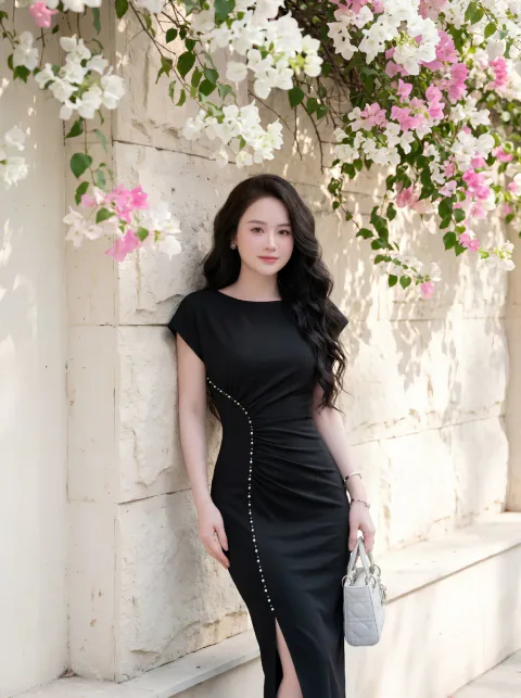 Đầm Body Xếp Li Đính Ngọc Cao Cấp