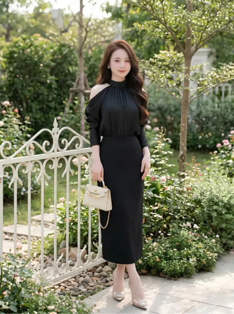 Đầm Body Umi Lụa Khoét Vai