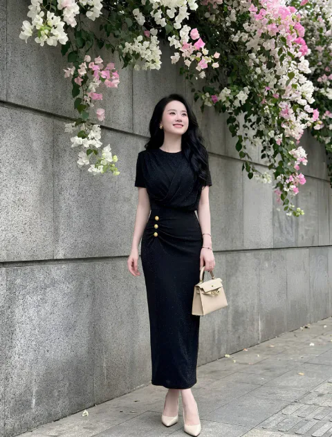 Đầm Body Nhũ Lưới Ánh Kim Cao Cấp
