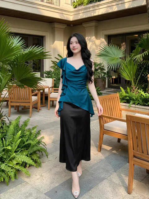 Set Lụa Châu Sa Cổ Đổ Kiêu Sa