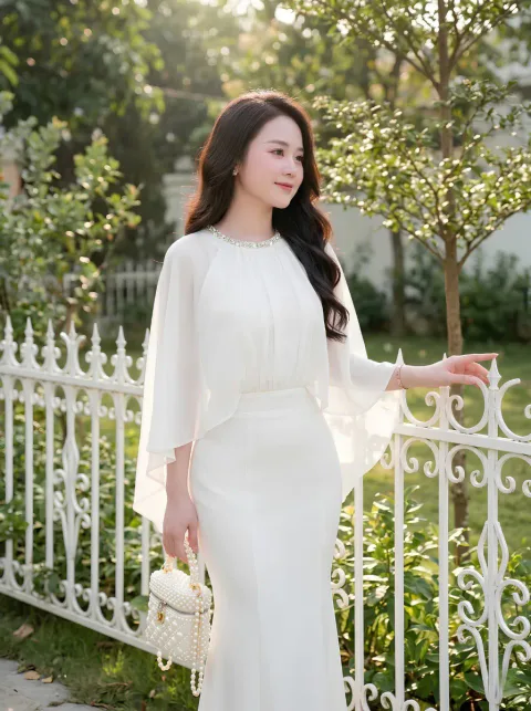 Đầm Đuôi Cá Phối Voan Cao Cấp