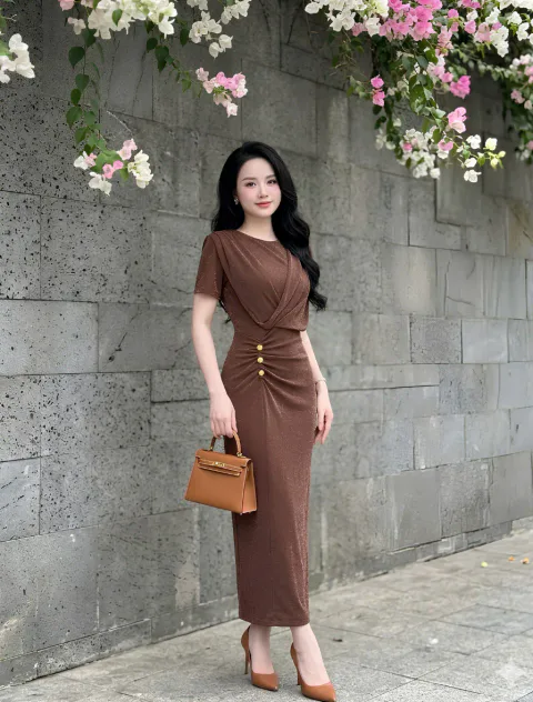 Đầm Body Nhũ Lưới Ánh Kim Cao Cấp